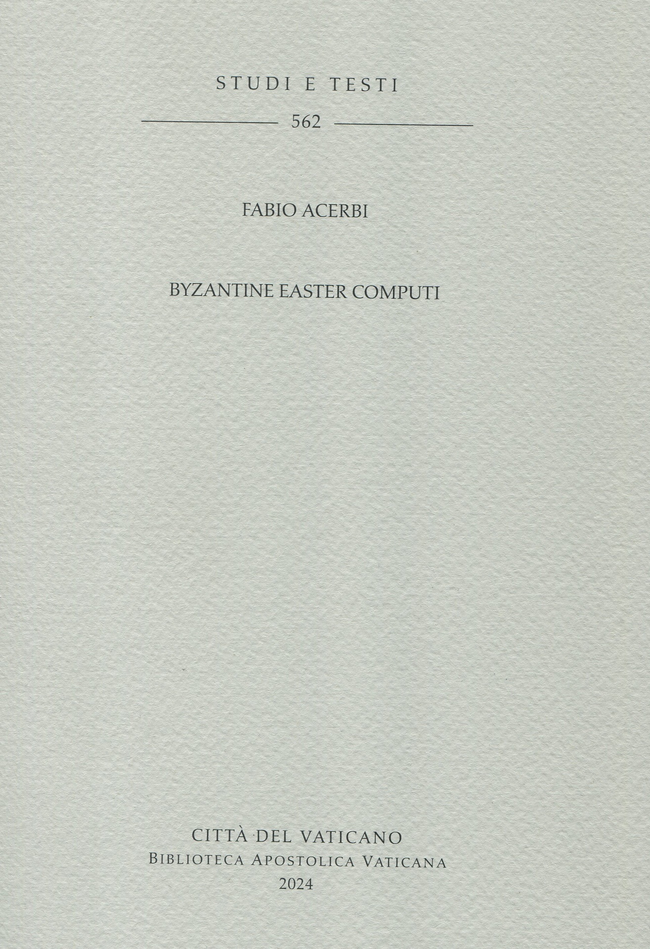 Byzantine Easter Computi.